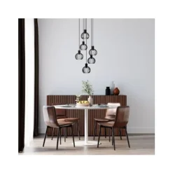 Lucide MIKAELA Hanglamp-Zwart-Ø35-6xE14-5W-Metaal