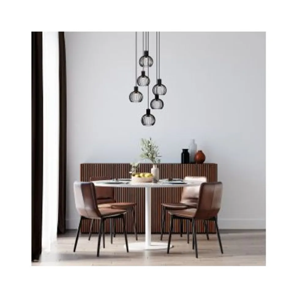 Lucide MIKAELA Hanglamp-Zwart-Ø35-6xE14-5W-Metaal