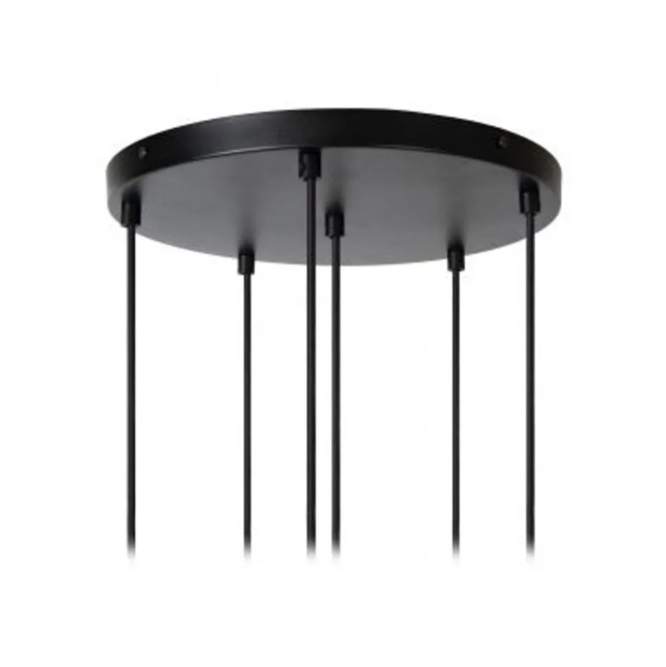 Lucide MIKAELA Hanglamp-Zwart-Ø35-6xE14-5W-Metaal