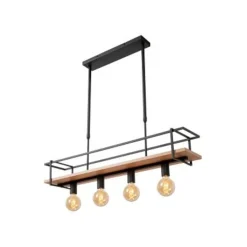 Lucide MILONGA Hanglamp-Zwart-4xE27-40W-Metaal