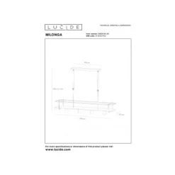 Lucide MILONGA Hanglamp-Zwart-4xE27-40W-Metaal
