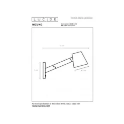 Lucide MIZUKO - Wandlamp - 1xE14 - Zwart