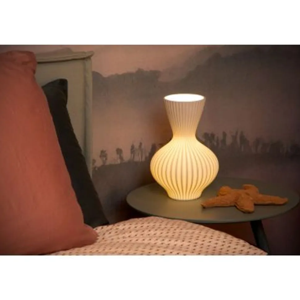 Lucide MOMORO Tafellamp-Wit-1xE14-25W-Porsel.