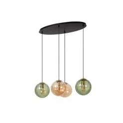 Lucide MONSARAZ Hanglamp-Groen-4xE27-40W-Glas