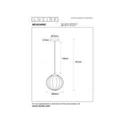 Lucide MONSARAZ Hanglamp-Groen-Ø25-1xE27-40W-Glas