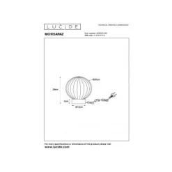 Lucide MONSARAZ Tafellamp-Amber-Ø25-1xE27-40W-Glas
