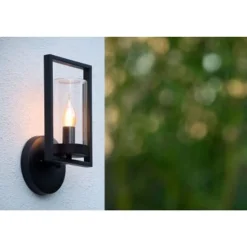 Lucide NISPEN Wandlicht IP44 E14 H33cm Zwart