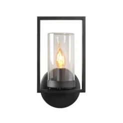 Lucide NISPEN Wandlicht IP44 E14 H33cm Zwart