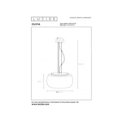 Lucide OLIVIA Hanglamp-Fumé-Ø40-3xE27-40W-Glas