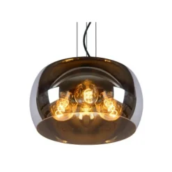 Lucide OLIVIA Hanglamp-Fumé-Ø40-3xE27-40W-Glas
