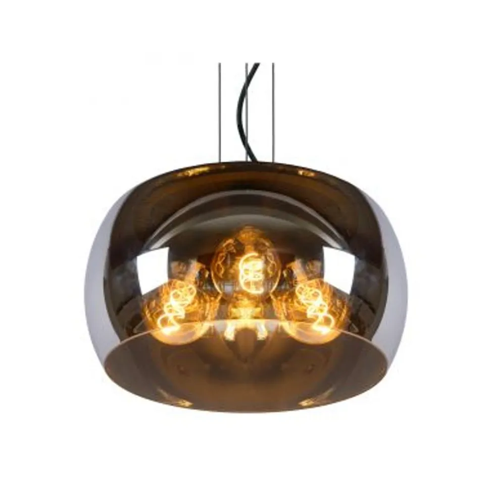 Lucide OLIVIA Hanglamp-Fumé-Ø40-3xE27-40W-Glas