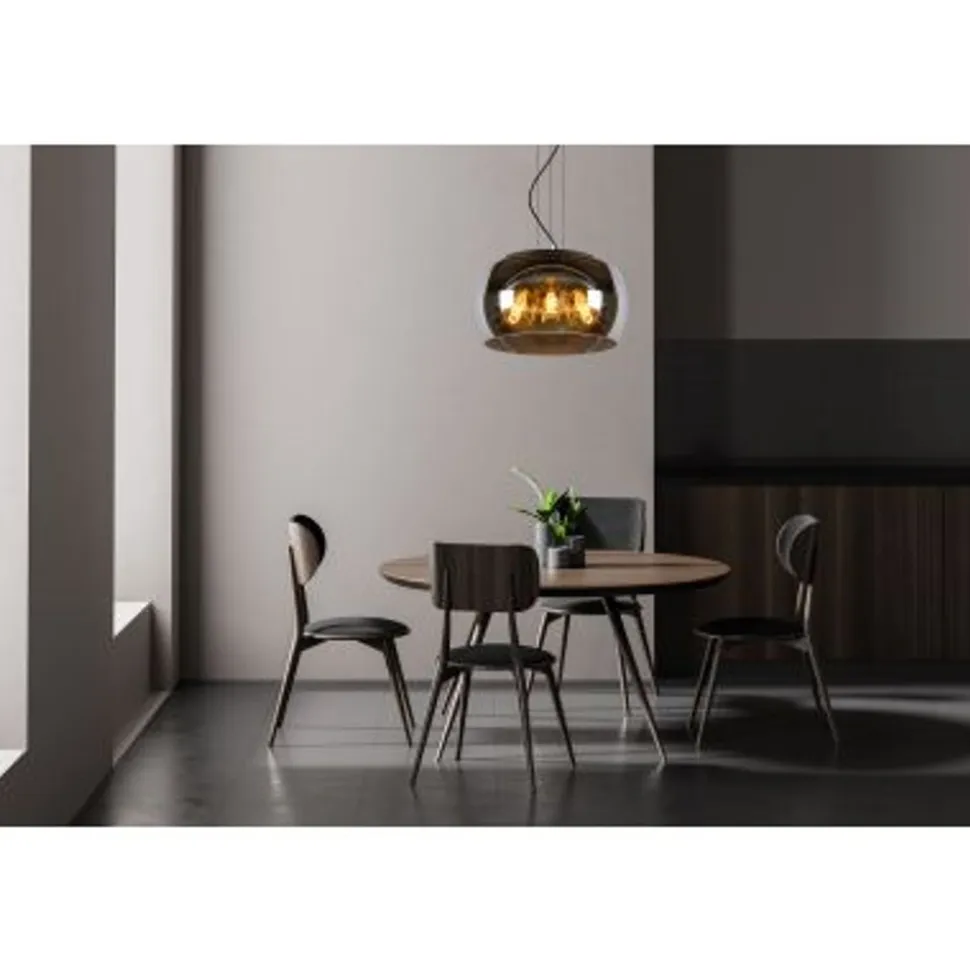 Lucide OLIVIA Hanglamp-Fumé-Ø40-3xE27-40W-Glas