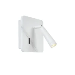 Lucide OREGON - Bedlamp - LED - 1x3W 3000K - Met USB oplaadpunt - Wit