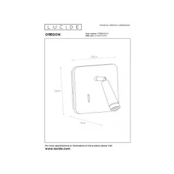 Lucide OREGON - Bedlamp - LED - 1x3W 3000K - Met USB oplaadpunt - Wit