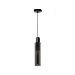 Lucide ORLANDO Hanglamp 1xE27/60W Zwart/Smoke glas