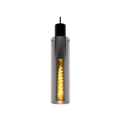 Lucide ORLANDO Hanglamp 3xE27/60W Zwart/Smoke glas