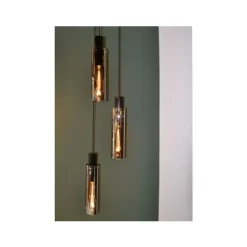 Lucide ORLANDO Hanglamp 3xE27/60W Zwart/Smoke glas