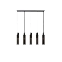 Lucide ORLANDO Hanglamp 5xE27/60W Zwart/Smoke glas