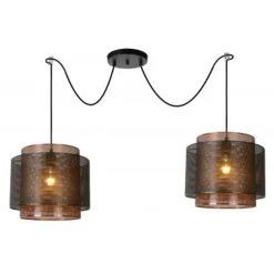 Lucide ORRIN - Hanglamp - Ø 34 cm - 2xE27 - Zwart