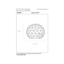 Lucide OTONA - Tafellamp - Ø 25 cm - 1xE27 - Zwart