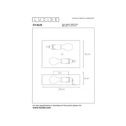 Lucide OVALIS - Wandlamp - 2xE14 - Zwart