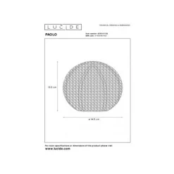Lucide PAOLO - Tafellamp - Ø 14,5 cm - 1xG9 - Zwart