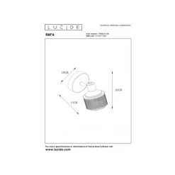 Lucide RAFA - Wandspot - 1xE14 - Zwart