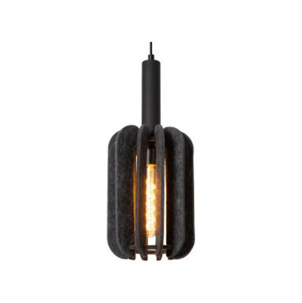 Lucide RAFAL Hanglamp-Grijs-3xE27-40W-Vilt