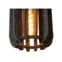 Lucide RAFAL Hanglamp-Grijs-3xE27-40W-Vilt