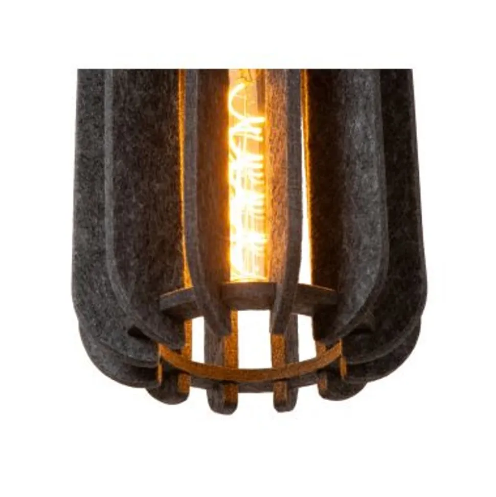 Lucide RAFAL Hanglamp-Grijs-3xE27-40W-Vilt