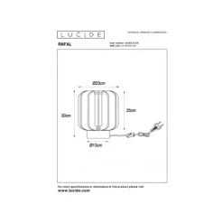 Lucide RAFAL Tafellamp-Grijs-Ø23-1xE27-40W-Vilt