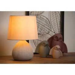 Lucide RAMZI - Tafellamp - Ø 18 cm - 1xE14 - Beige