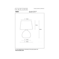 Lucide RAMZI - Tafellamp - Ø 18 cm - 1xE14 - Beige