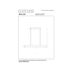 Lucide RAYA LED Hanglamp-Zwart-LED Dimb.-36W-2700K-Metaal