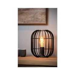 Lucide REDA - Tafellamp - Ø 22 cm - 1xE27 - Zwart Lucide