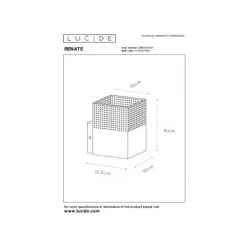 Lucide RENATE - Wandlamp - 1xE27 - Zwart