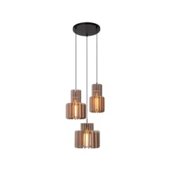 Lucide ROLLO Hanglamp-Taupe-3xE27-40W-Vilt