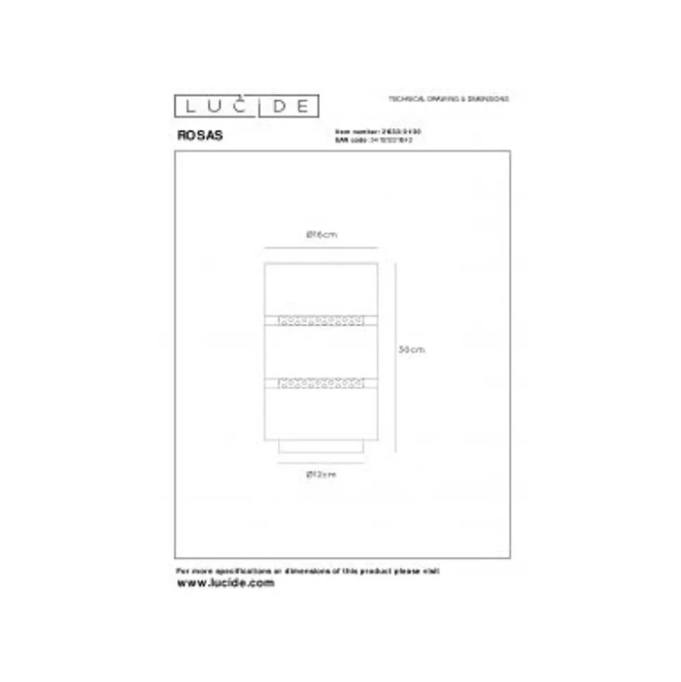 Lucide ROSAS Tafellamp-Zwart-Ø16-1xE27-40W-Metaal