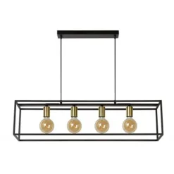 Lucide RUBEN Hanglamp 4x E27 40W Zwart / mat goud