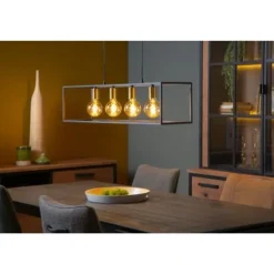 Lucide RUBEN Hanglamp 4x E27 40W Zwart / mat goud