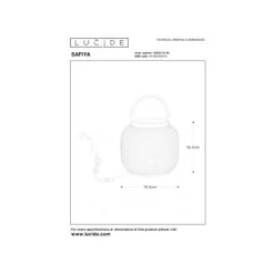 Lucide SAFIYA - Tafellamp - Ø 16,5 cm - 1xE14 - Grijs