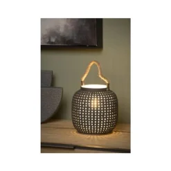 Lucide SAFIYA - Tafellamp - Ø 16,5 cm - 1xE14 - Grijs