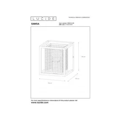 Lucide SANSA - Wandlamp - 1xE27 - Zwart Lucide