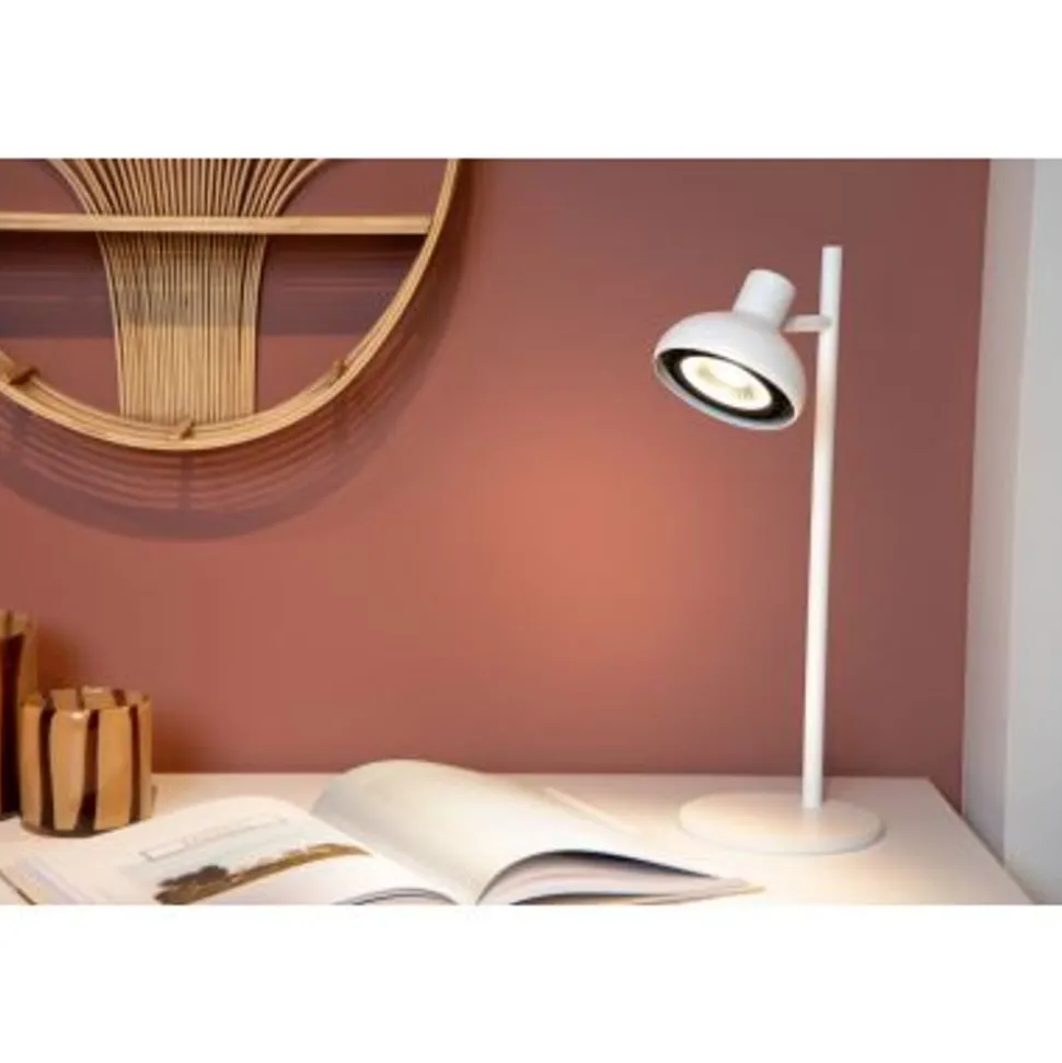 Lucide SENSAS Tafellamp-Wit-Ø18-1xGU10 (ES111)-12W-Staal