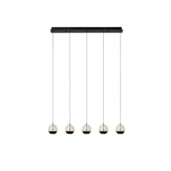 Lucide SENTUBAL Hanglamp-Zwart-LED Dimb.-5,3W-2700K-Glas