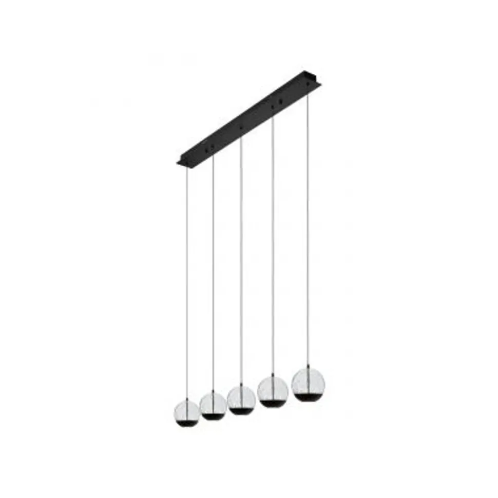 Lucide SENTUBAL Hanglamp-Zwart-LED Dimb.-5,3W-2700K-Glas