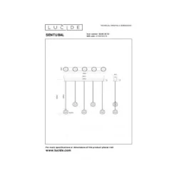 Lucide SENTUBAL Hanglamp-Zwart-LED Dimb.-5,3W-2700K-Glas