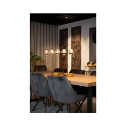 Lucide SENTUBAL Hanglamp-Zwart-LED Dimb.-5,3W-2700K-Glas