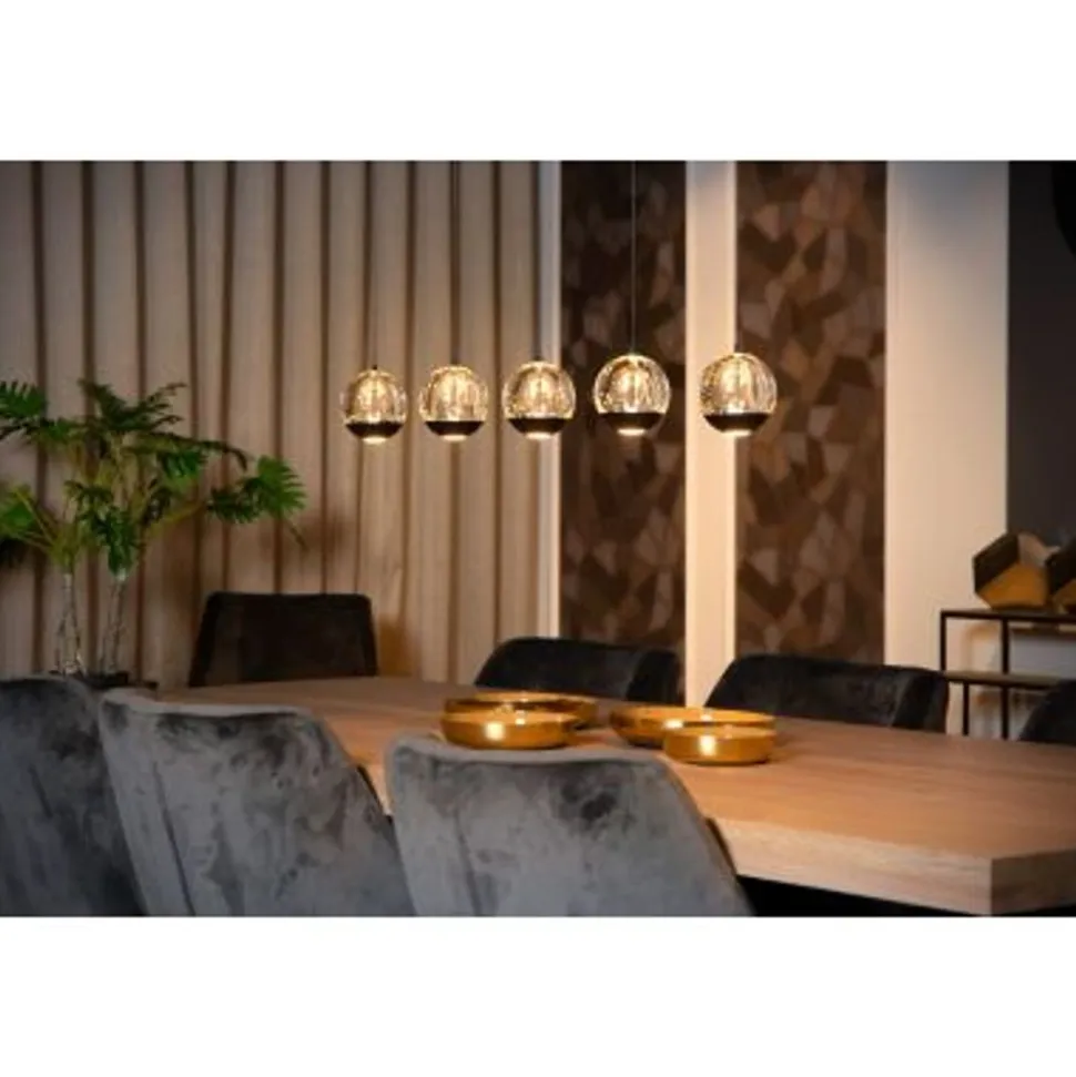 Lucide SENTUBAL Hanglamp-Zwart-LED Dimb.-5,3W-2700K-Glas