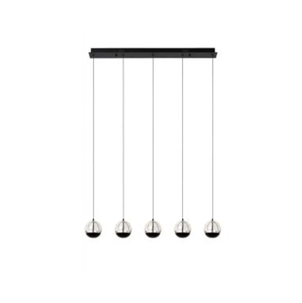 Lucide SENTUBAL Hanglamp-Zwart-LED Dimb.-5,3W-2700K-Glas